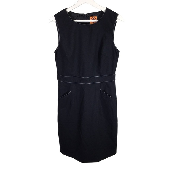 Tory Burch Scuba Crepe Sheath Midi Pocket Dress - Picture 3 of 5